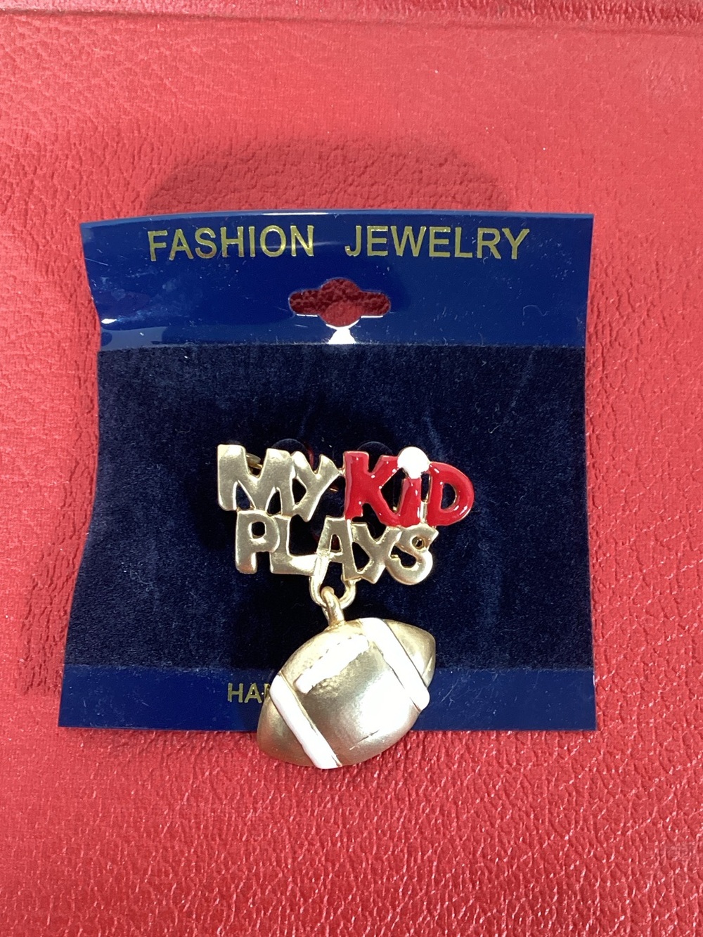 New Enamel My Kid Plays Football Pin Brooch